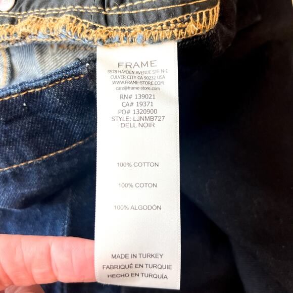 FRAME Womens Le Jane Colorblock Relaxed Jeans Size 23 Blue Black Dell Noir NWT - Picture 13 of 14